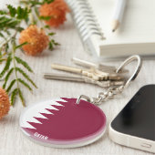 Qatar Flag Charming Patriotic Sleutelhanger (Voorkant Rechts)