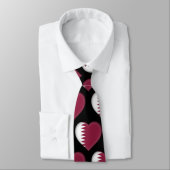 Qatar Flag Colors Heart Patroon Stropdas (Gebonden)