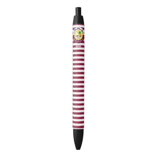 Qatar Flag Cute Patriotic Black Ink Pen (Voorkant Verticaal)