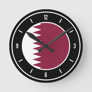 Qatar Flag Elegant Ronde Klok