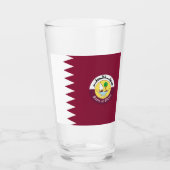 Qatar flag-Emblem     Glas (Voorkant)