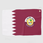 Qatar flag-Emblem  Golfhanddoek (Horizontaal)