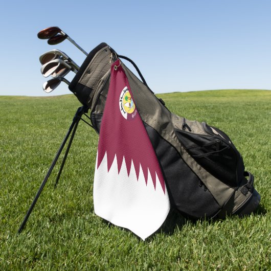 Qatar flag-Emblem  Golfhanddoek (Groen)