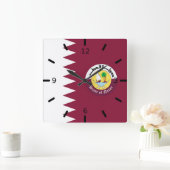 Qatar flag-Emblem Vierkante Klok (Huis)