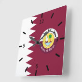 Qatar flag-Emblem Vierkante Klok (Hoek)