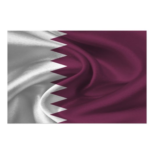 Qatar Flag Foto Afdruk (Voorkant)