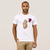 Qatar Flag Hart en kaart T-shirt (Voorkant volledig)
