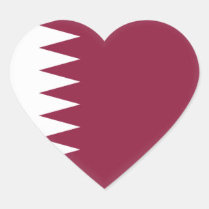 Qatar Flag Hart Sticker