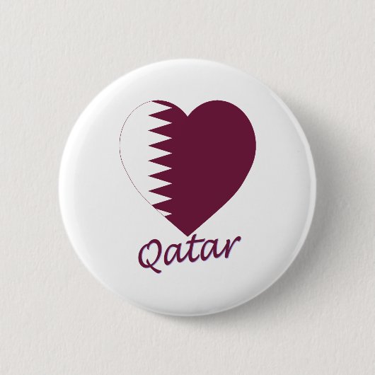 Qatar Flag Heart Ronde Button 5,7 Cm (Voorkant)