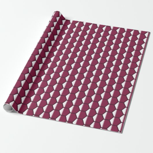 Qatar Flag Honeycomb Wrapping Paper Cadeaupapier (Uitgerold)