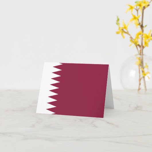 Qatar Flag Kaart (Gele Bloem)
