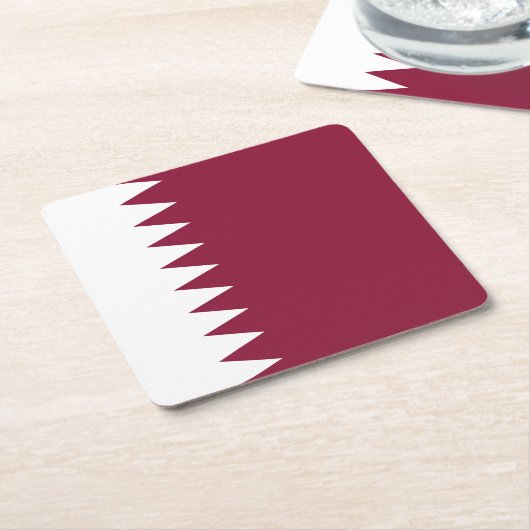 Qatar Flag Kartonnen Onderzetters (Schuin)