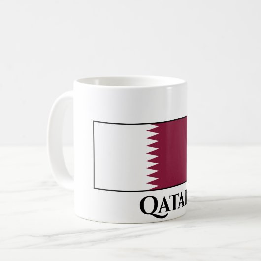 Qatar Flag Koffiemok (Voorkant links)