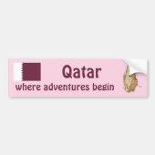 Qatar Flag + Map Bumpersticker (Voorkant)
