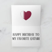 Qatar Flag Patriotic Birthday Kaart (Binnen)