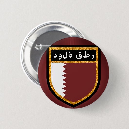 Qatar Flag Ronde Button 5,7 Cm (Voorkant /achterkant)