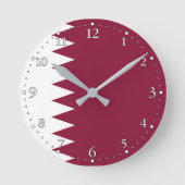 Qatar Flag Ronde Klok (Voorkant)