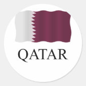 Qatar flag ronde sticker (Voorkant)