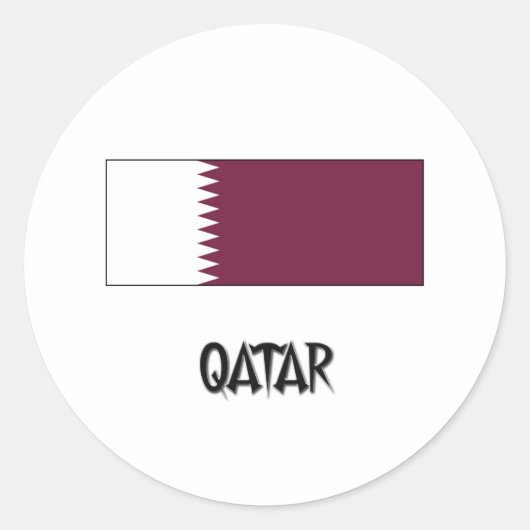 Qatar Flag Ronde Sticker (Voorkant)
