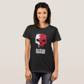 Qatar Flag Skull Qatari Pride Patriotic T-shirt (Voorkant volledig)