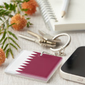 Qatar Flag Sleutelhanger (Voorkant Rechts)