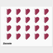 Qatar Flag Splendid Patriotic Hart Sticker (Vel)