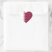 Qatar Flag Splendid Patriotic Hart Sticker (Tas)
