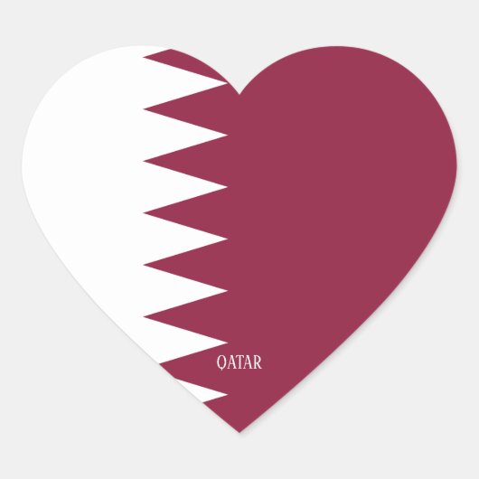 Qatar Flag Splendid Patriotic Hart Sticker (Voorkant)