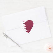 Qatar Flag Splendid Patriotic Hart Sticker (Envelop)
