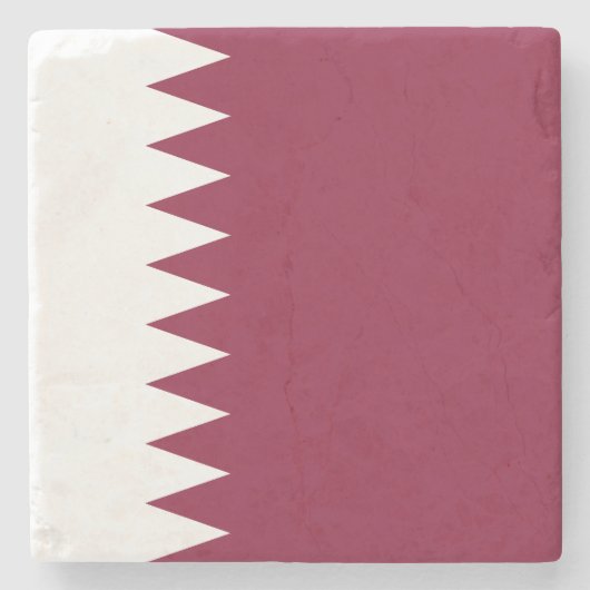 Qatar Flag Stenen Onderzetter (Voorkant)