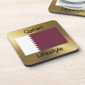 Qatar Flag+Text Onderzetter (Linkerzijde)