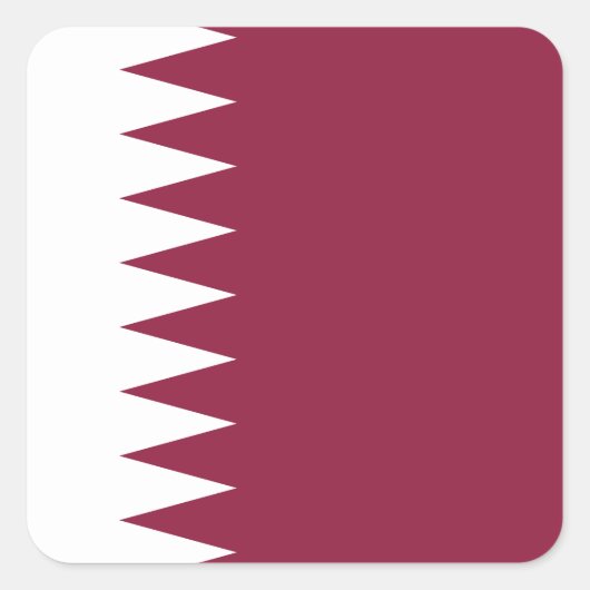 Qatar Flag Vierkante Sticker (Voorkant)