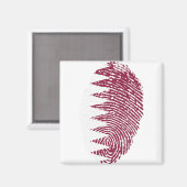 Qatar Flag Vingerprint Land Pride Identity Magneet (Voorkant / Achterkant)