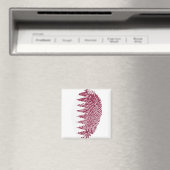 Qatar Flag Vingerprint Land Pride Identity Magneet (Insitu (Vaatwasser))