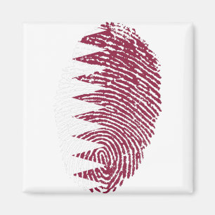Qatar Flag Vingerprint Land Pride Identity Magneet