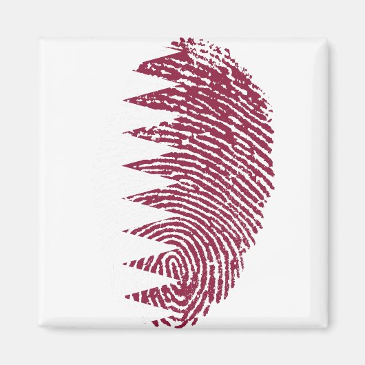 Qatar Flag Vingerprint Land Pride Identity Magneet (Voorkant)