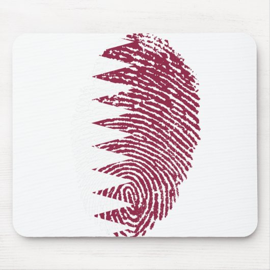 Qatar Flag Vingerprint Land Pride Identity Muismat (Voorkant)