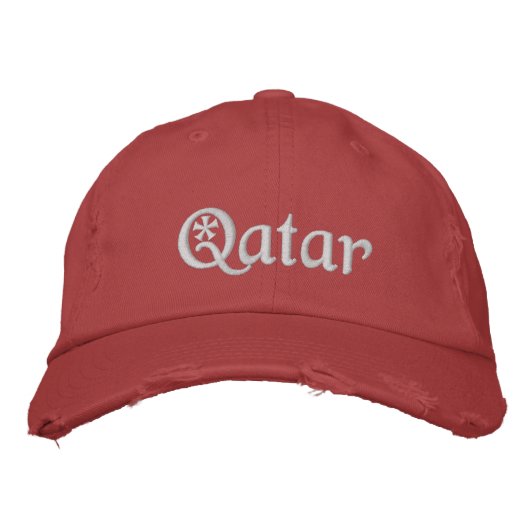 Qatar Geborduurde Honkbalpet Pet (Voorkant)