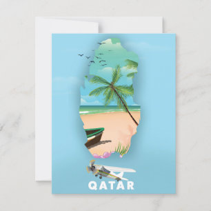 Qatar geïllustreerd reisposterdrukbeeld