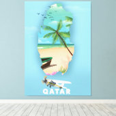Qatar geïllustreerd reisposterdrukbeeld canvas afdruk (Insitu (Houten vloer))