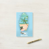 Qatar geïllustreerd reisposterdrukbeeld post-it® notes (Op bureau)