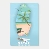 Qatar geïllustreerd reisposterdrukbeeld post-it® notes (Voorkant)