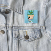 Qatar geïllustreerd reisposterdrukbeeld vierkante button 5,1 cm (In situ)