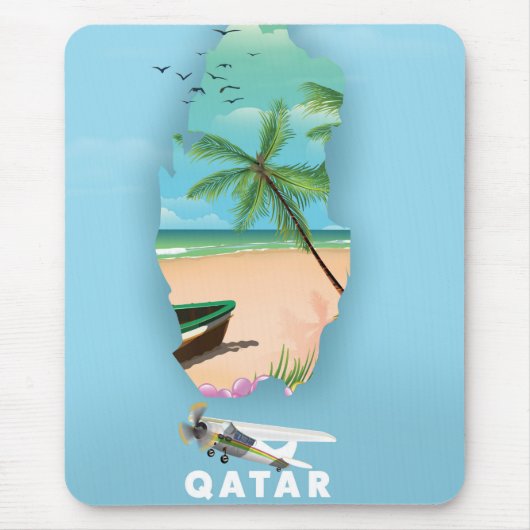 Qatar geïllustreerde reisposter print muismat (Voorkant)