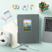 Qatar Illustratie Reis Kunst Vintage Sticker (iPad Cover)