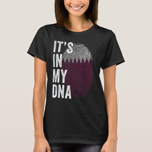 Qatar It's In My DNA Cute Qatari Fingerprint Qatar T-shirt (Voorkant)