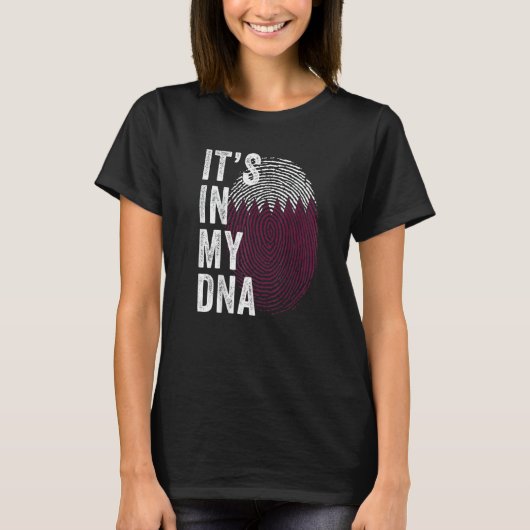 Qatar It's In My DNA Cute Qatari Fingerprint Qatar T-shirt (Voorkant)