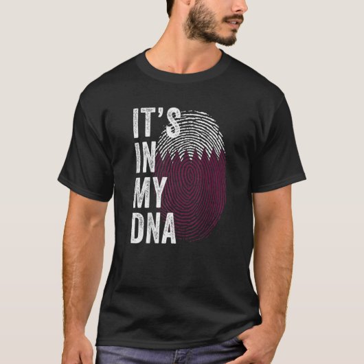 Qatar It's In My DNA Cute Qatari Fingerprint Qatar T-shirt (Voorkant)