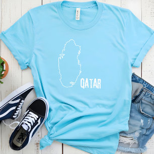 Qatar Landkaart Grenslijn Qatarese landgrens T-shirt