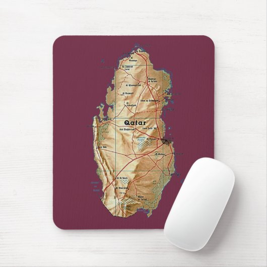 Qatar Map Mousepad Muismat (Met muis)